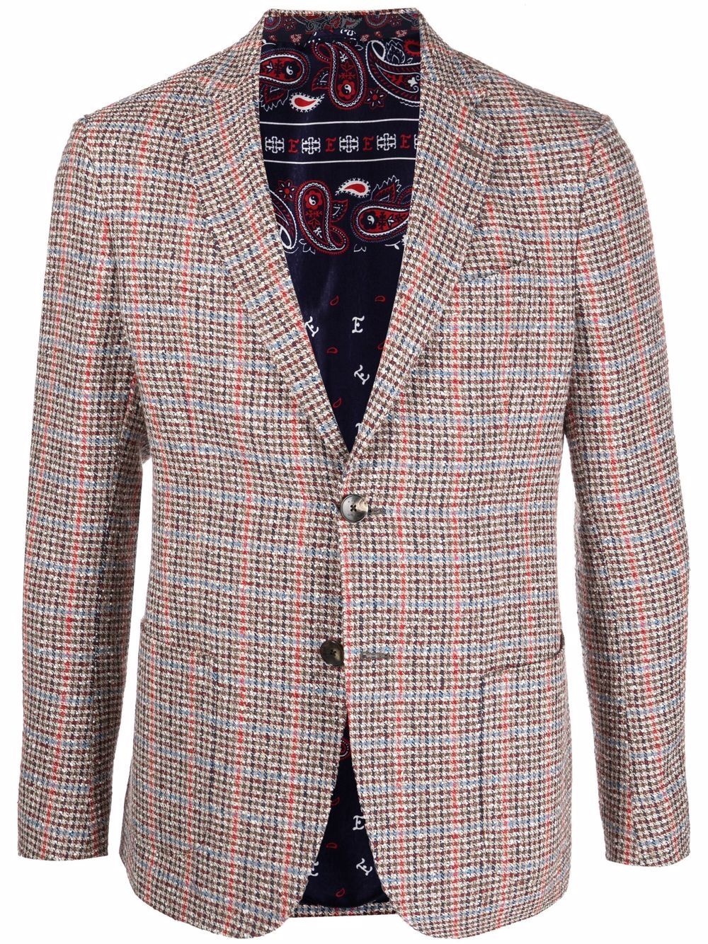 houndstooth single-breasted blazer - 1