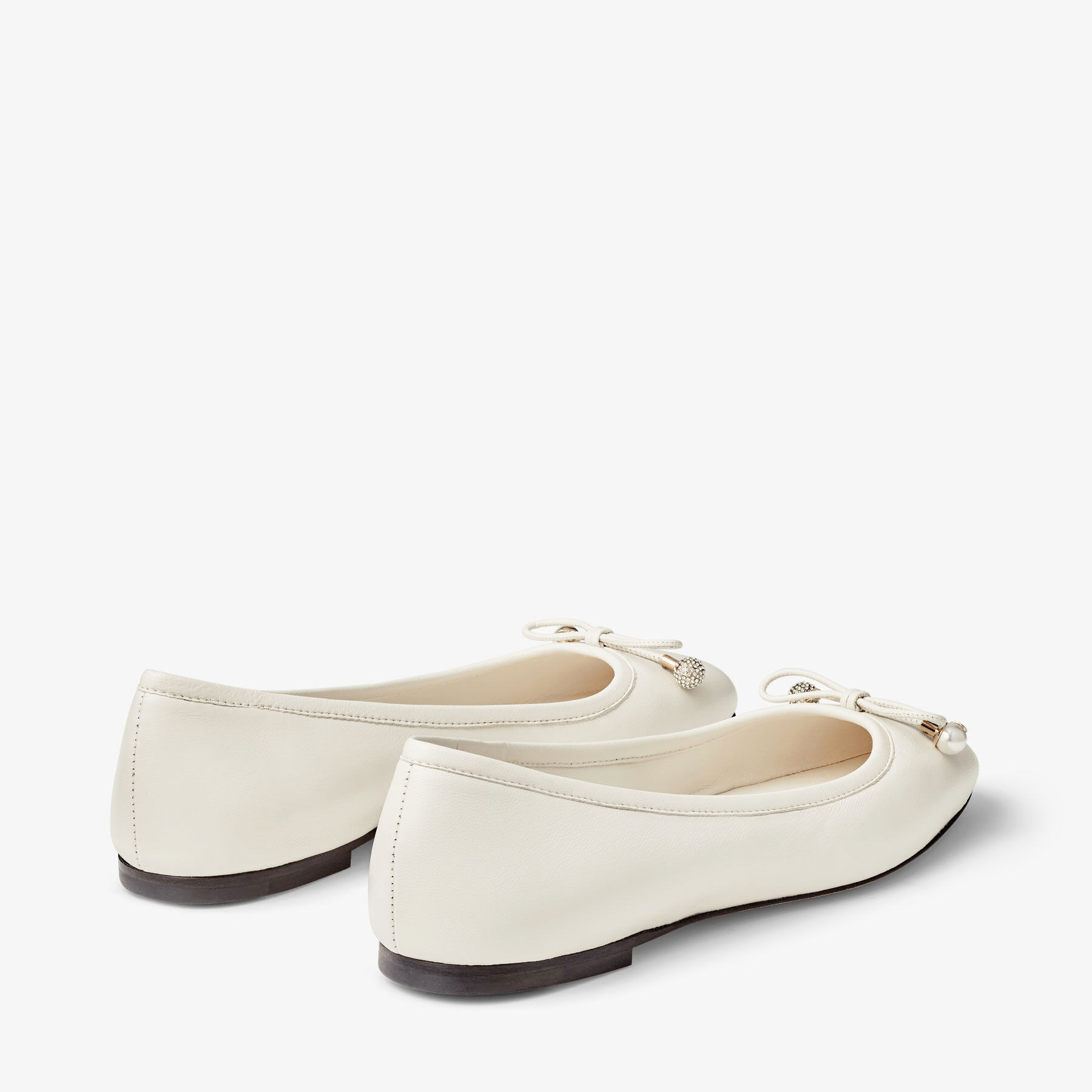 Elme Flat
Latte Nappa Leather Flats with Pearl Embellishment - 5