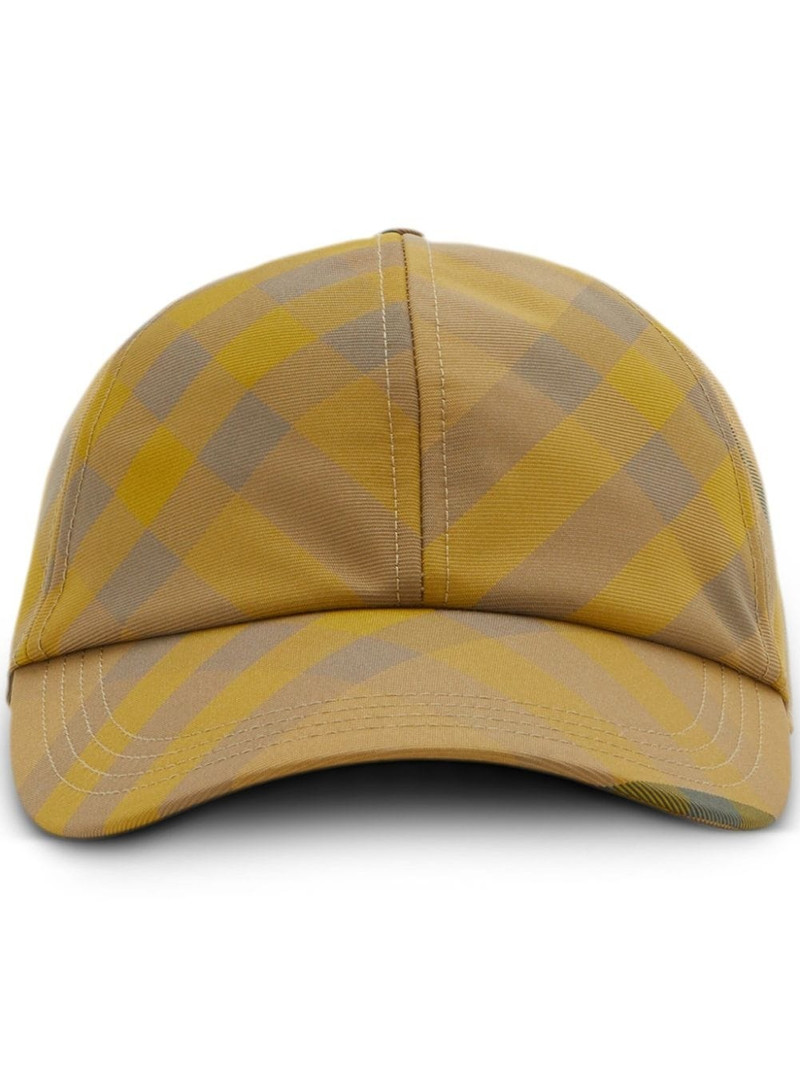 check-pattern cotton cap 1