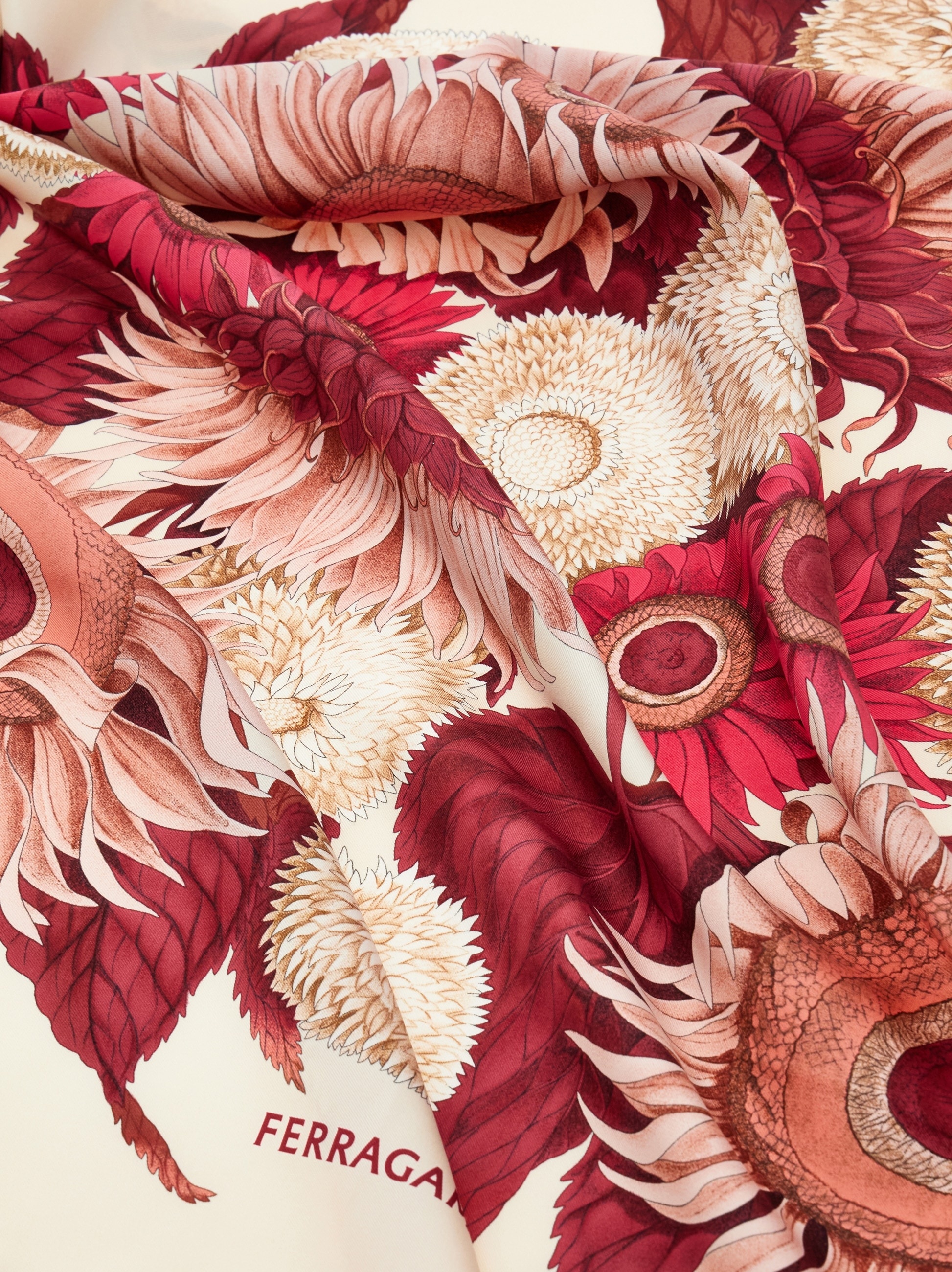 Sunflower print silk scarf - 4