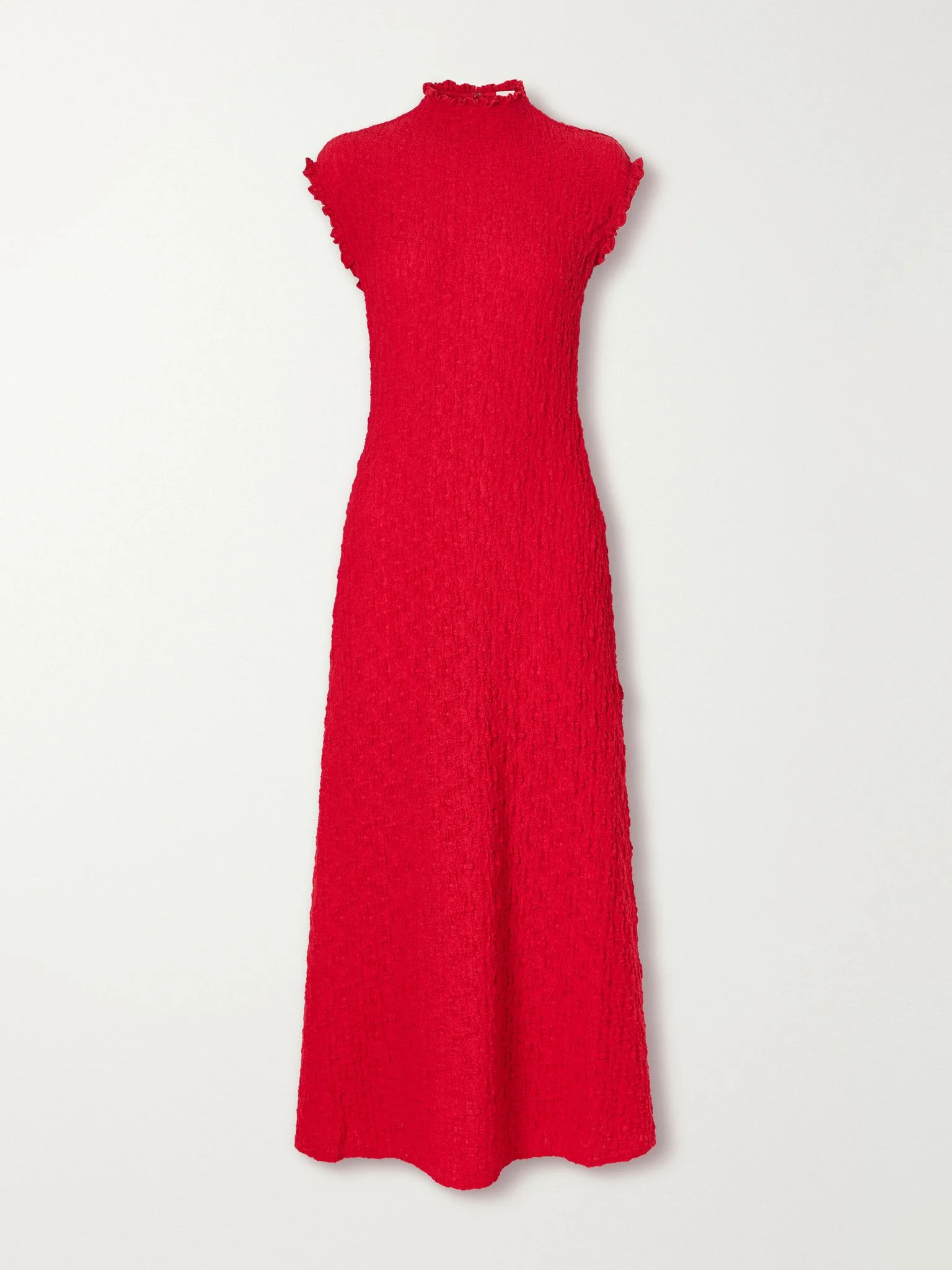 Cleo cotton-blend jacquard midi dress Red - 1