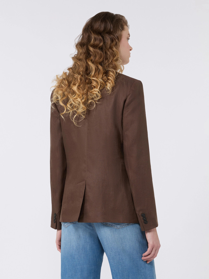 NALUT Linen canvas blazer - CHOCOLATE 4