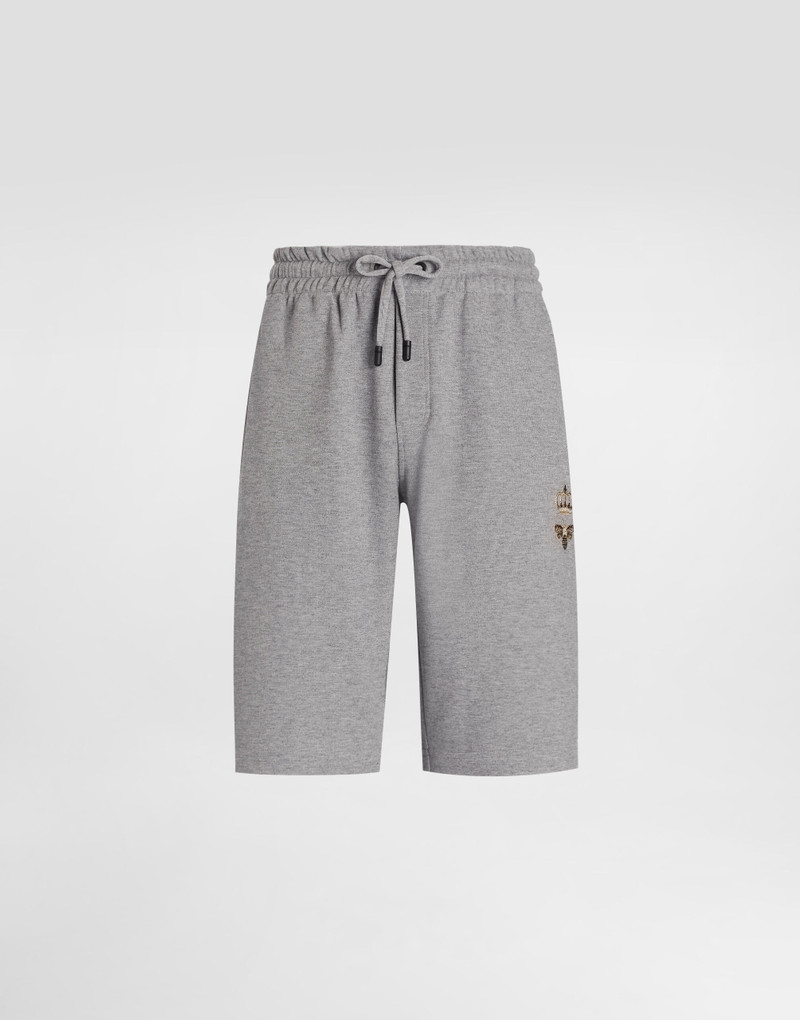 Jersey jogging shorts with embroidery 1