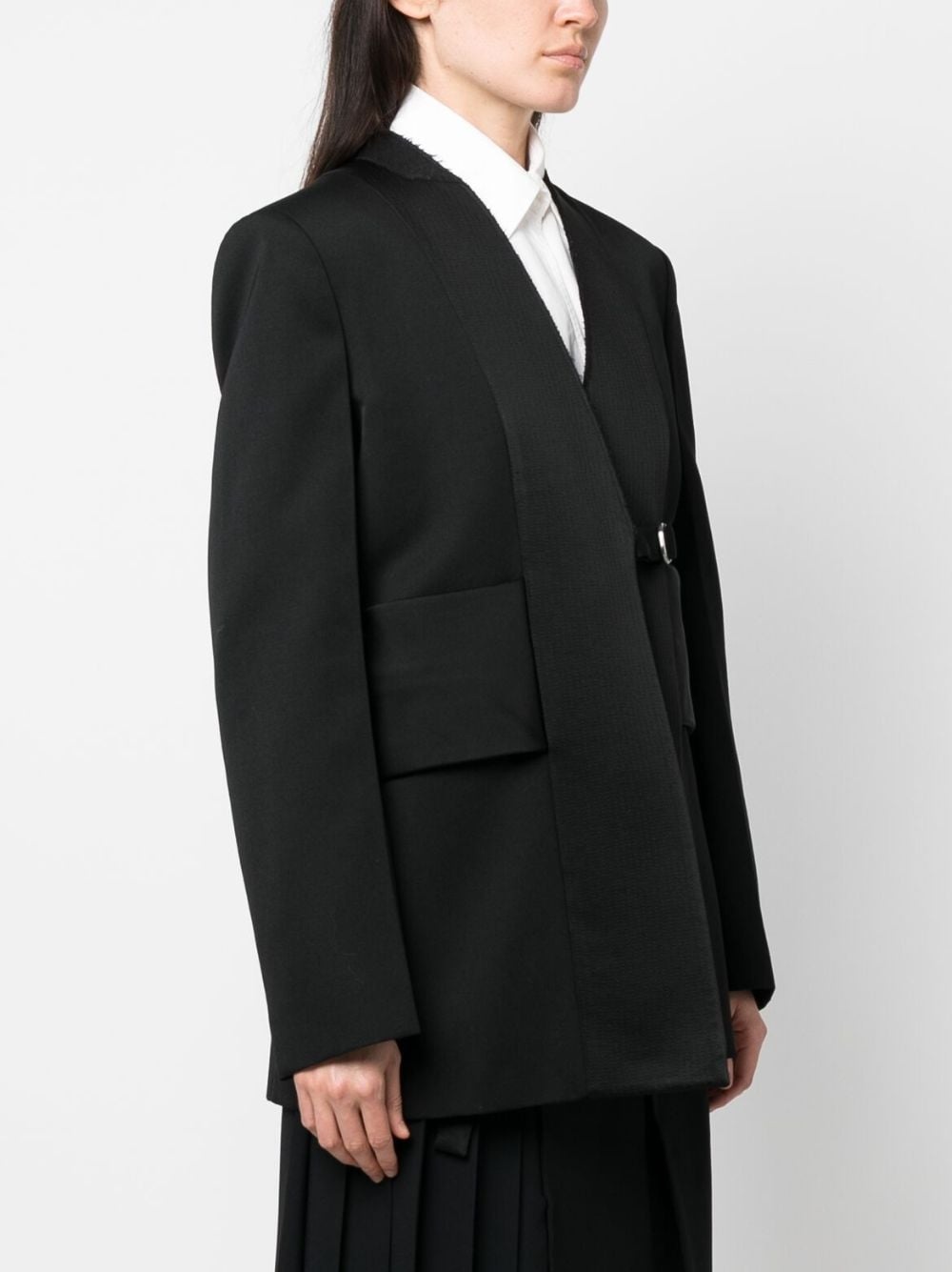 asymmetric wool blazer - 3