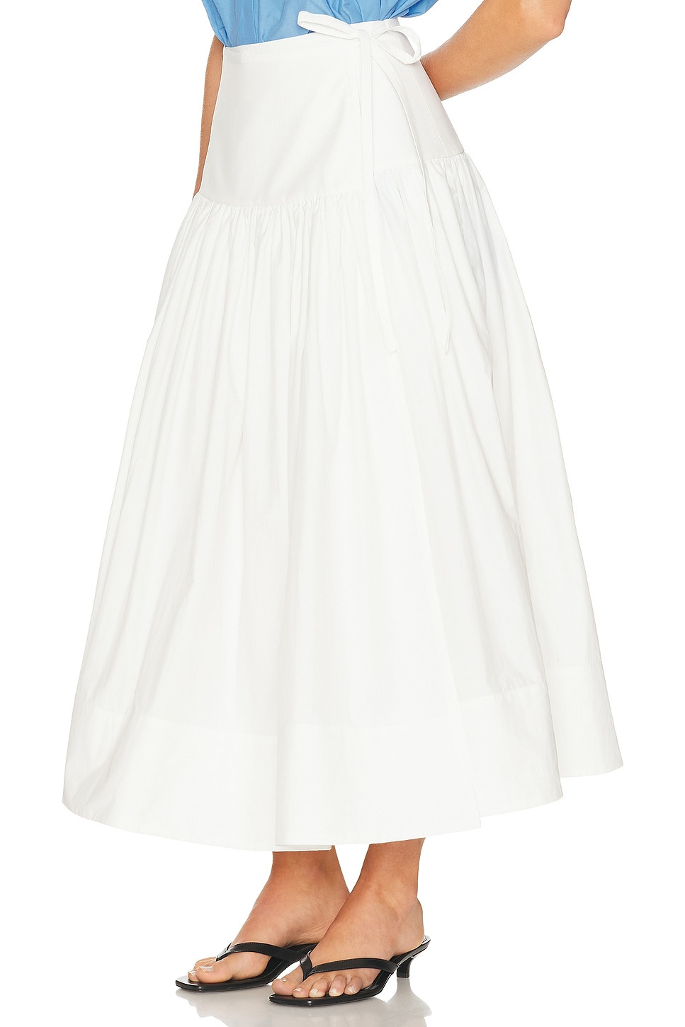 Midi Wrap Skirt in Tech Poplin - 3