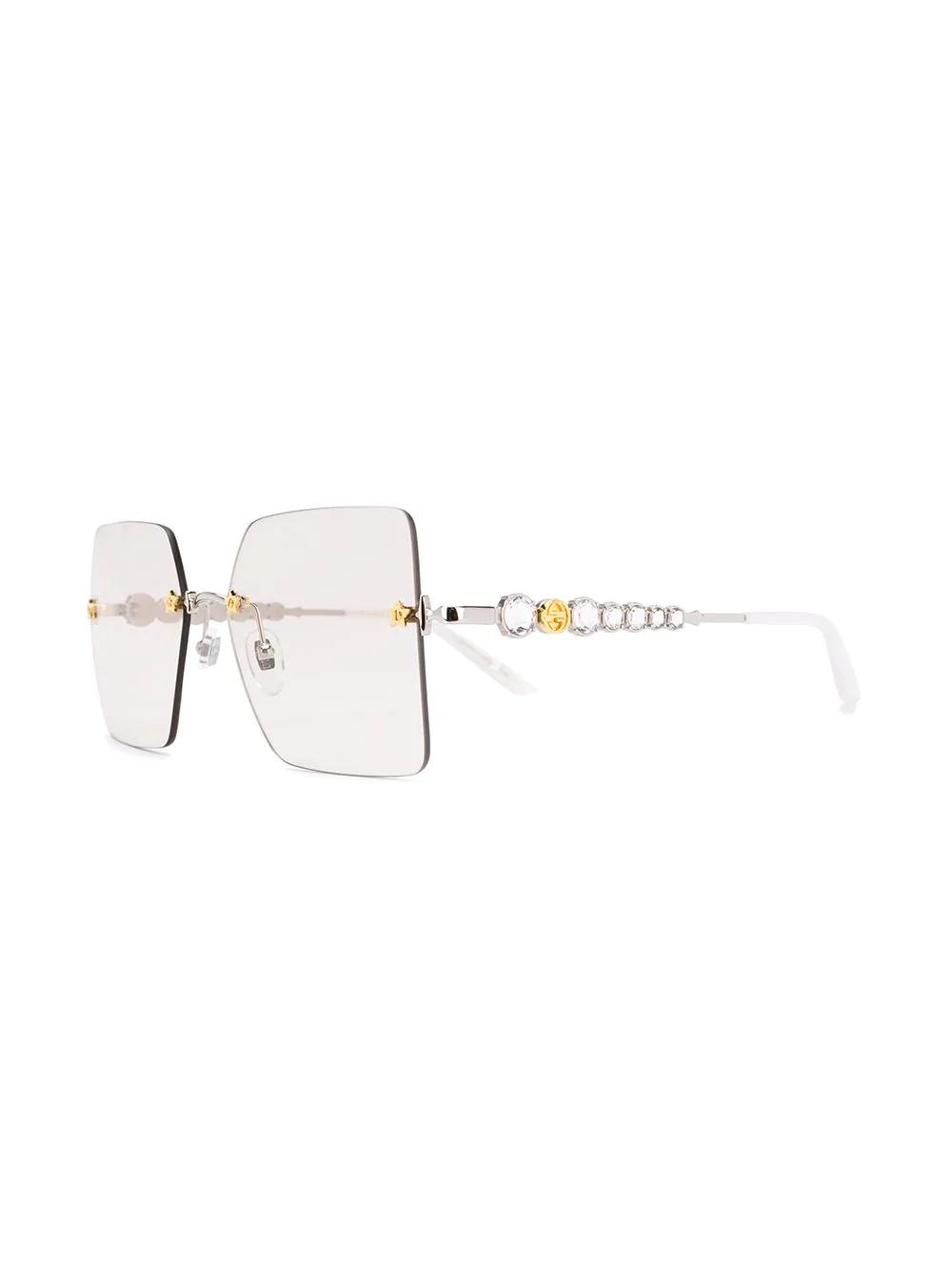 crystal-embellished square-frame sunglasses - 2