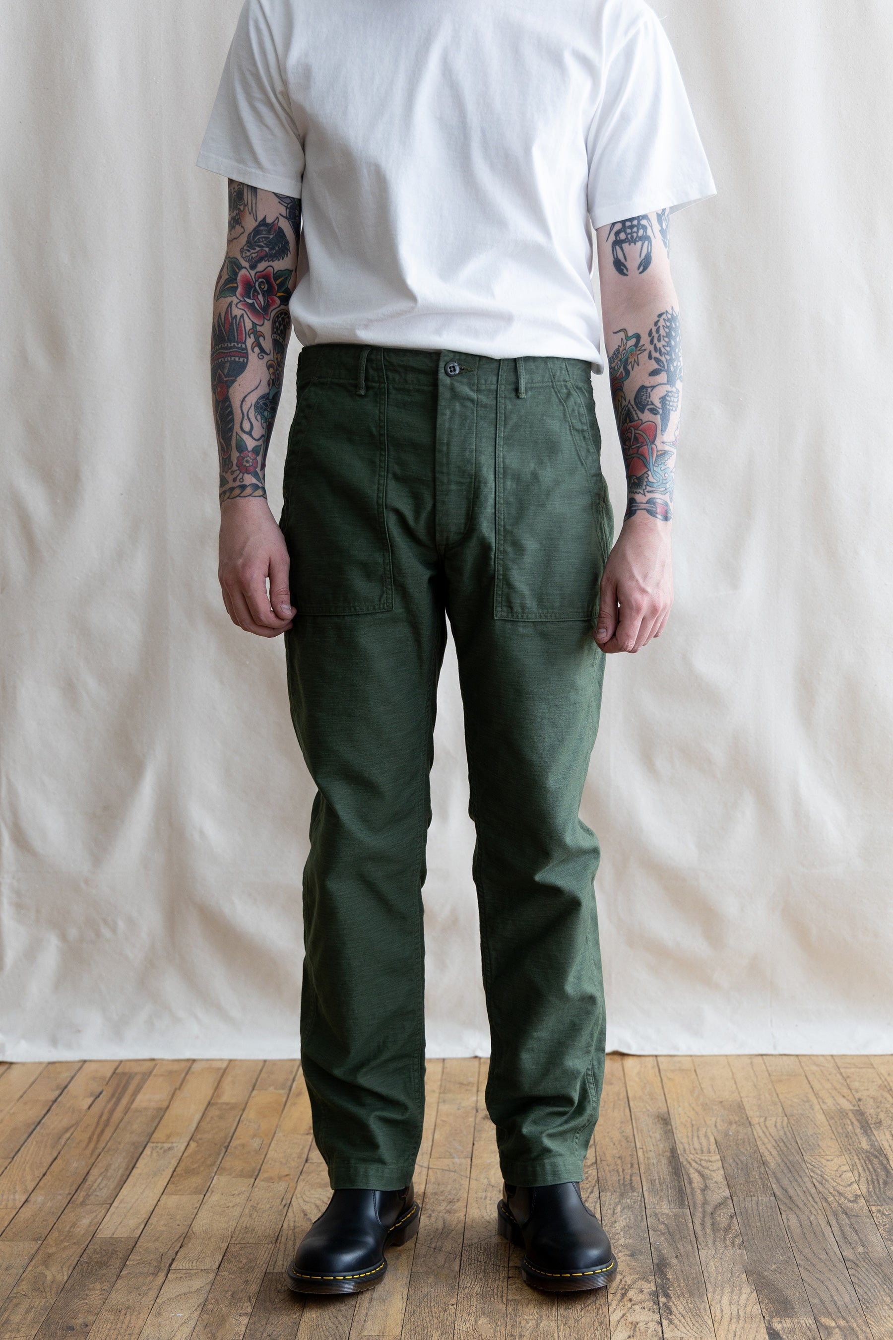 Slim Fit Fatigue Pants - Green - 2