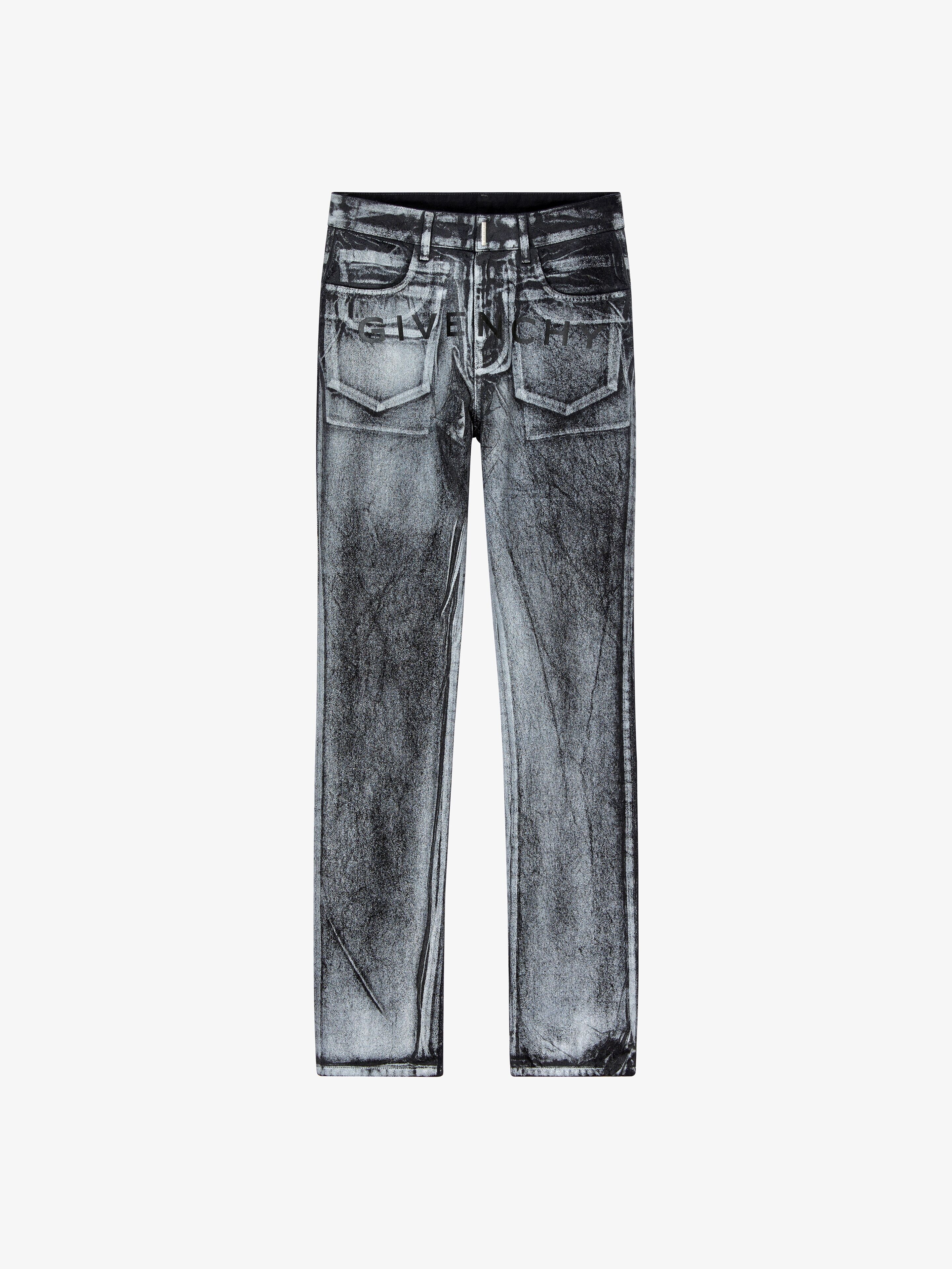 STRAIGHT FIT JEANS IN PAINTED DENIM - 1