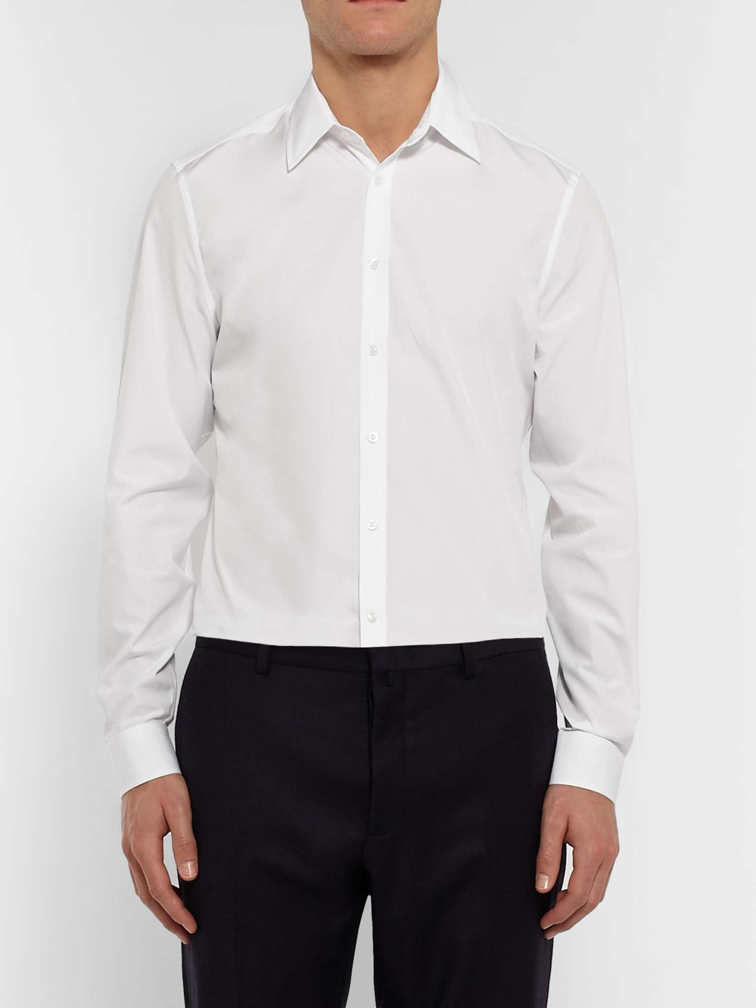 White Cotton-Poplin Shirt - 5