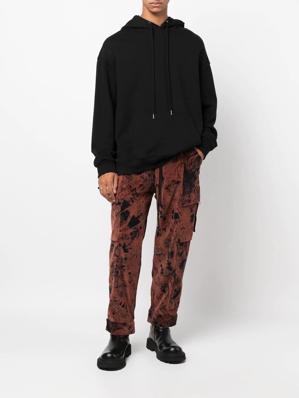 tie-dye layered-pocket trousers - 2