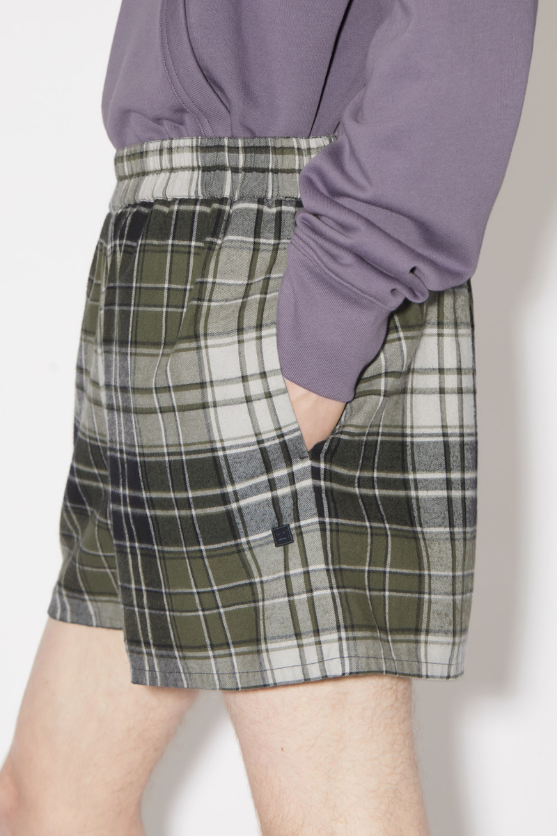 Check flannel shorts - Grey/Dark Green 4