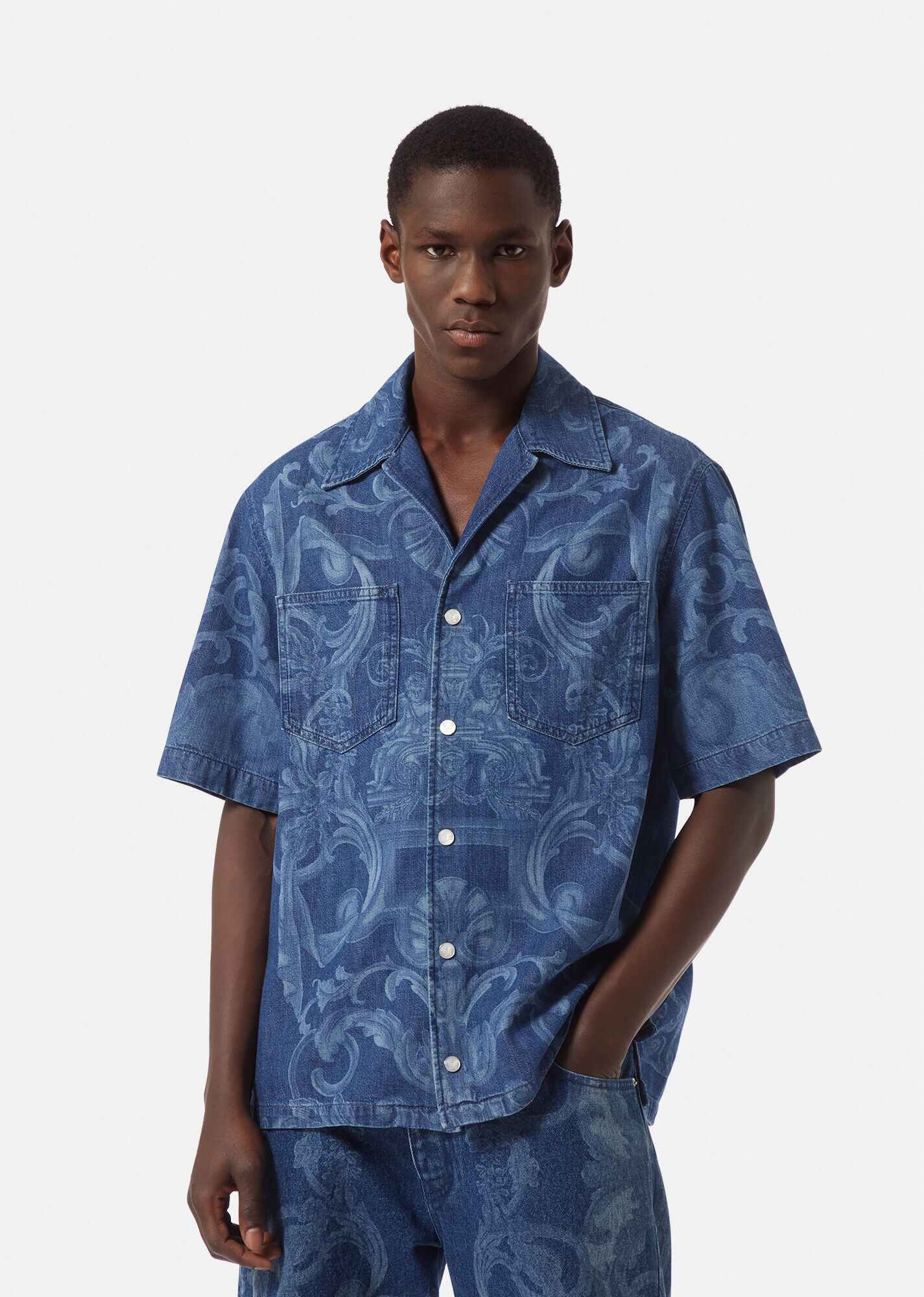 Silver Baroque Denim Shirt - 3