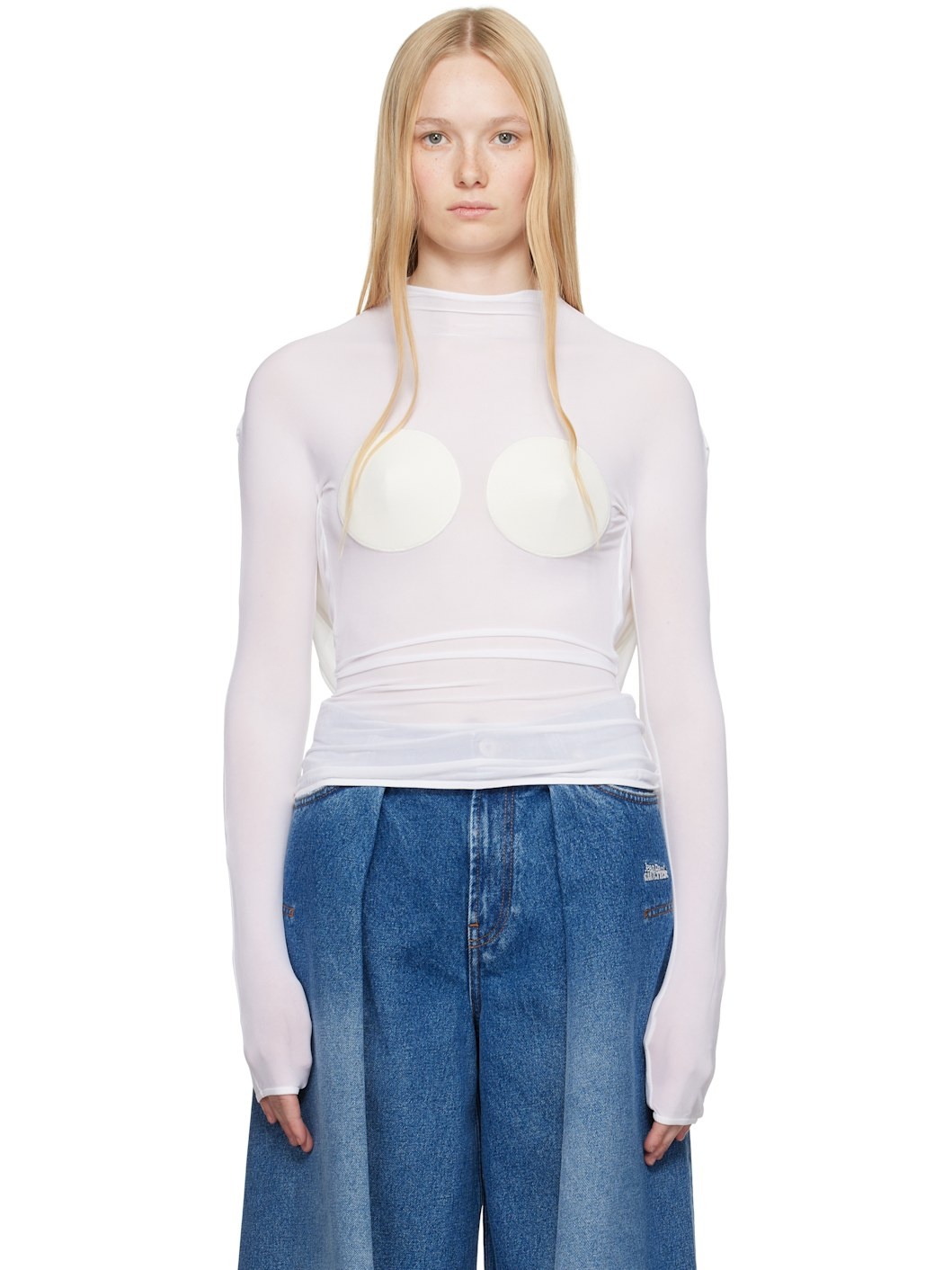 White 'The Backless Conical' Top - 1