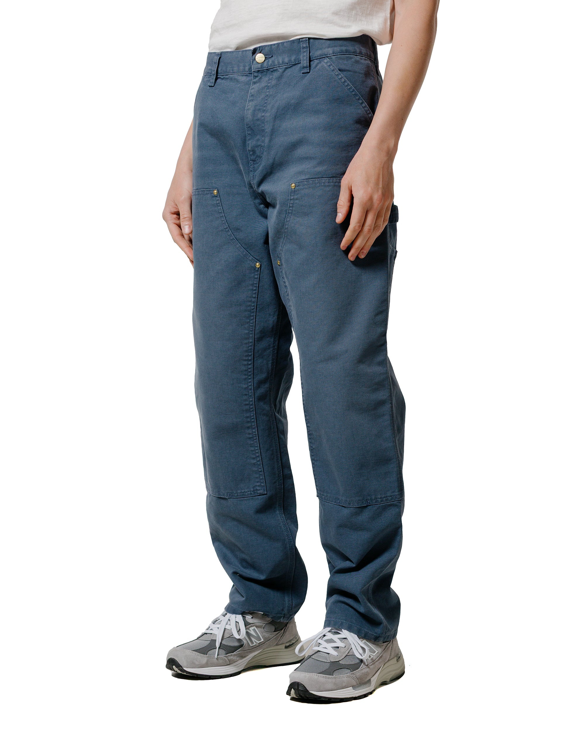 Carhartt W.I.P. Double Knee Pant Canvas Dusky Blue Stone Canvas - 2