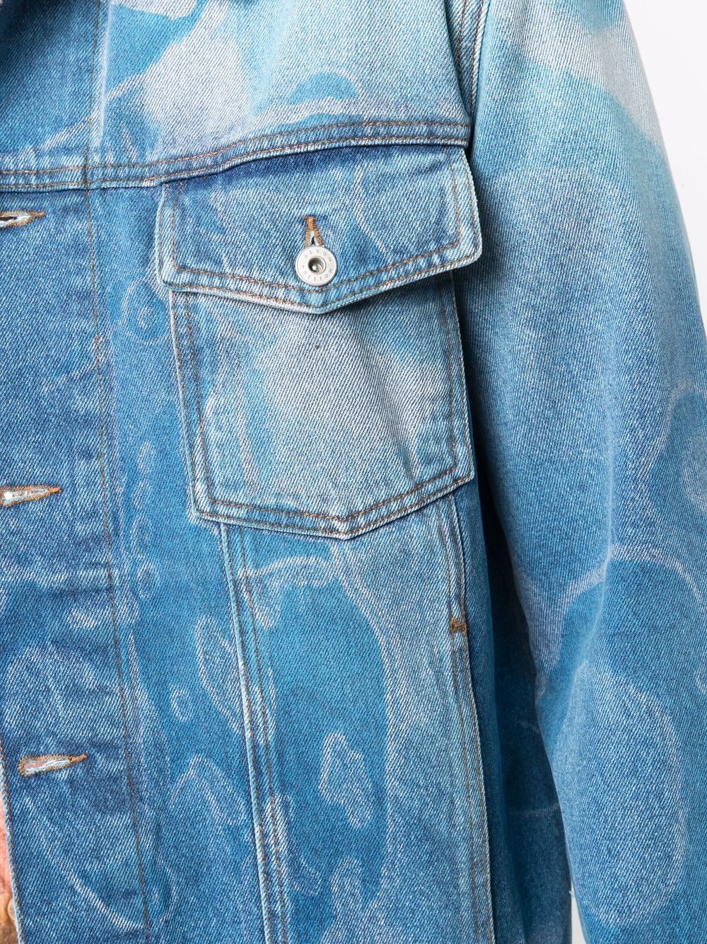 graphic-print denim jacket - 5