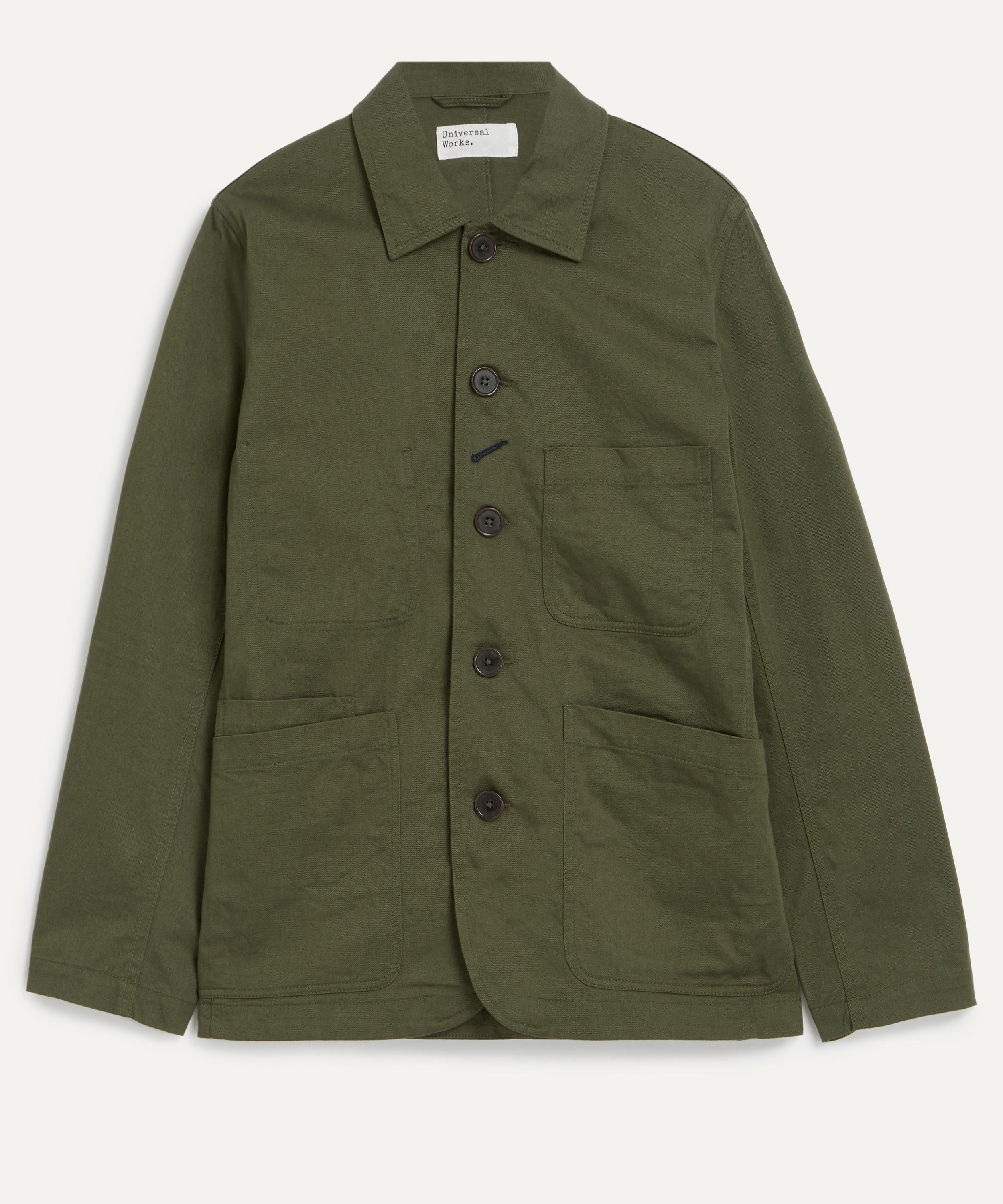 Light Olive Twill Bakers Jacket - 1