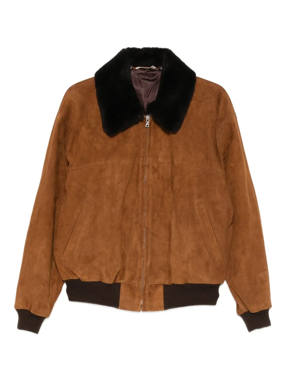 suede zip-up jacket - 1