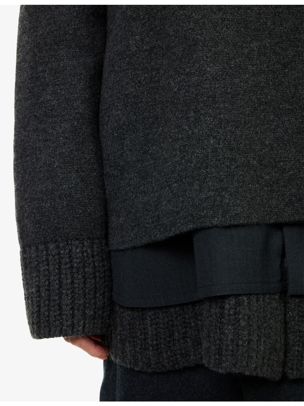 Suiting Wool Knit Jumper Dress - 5