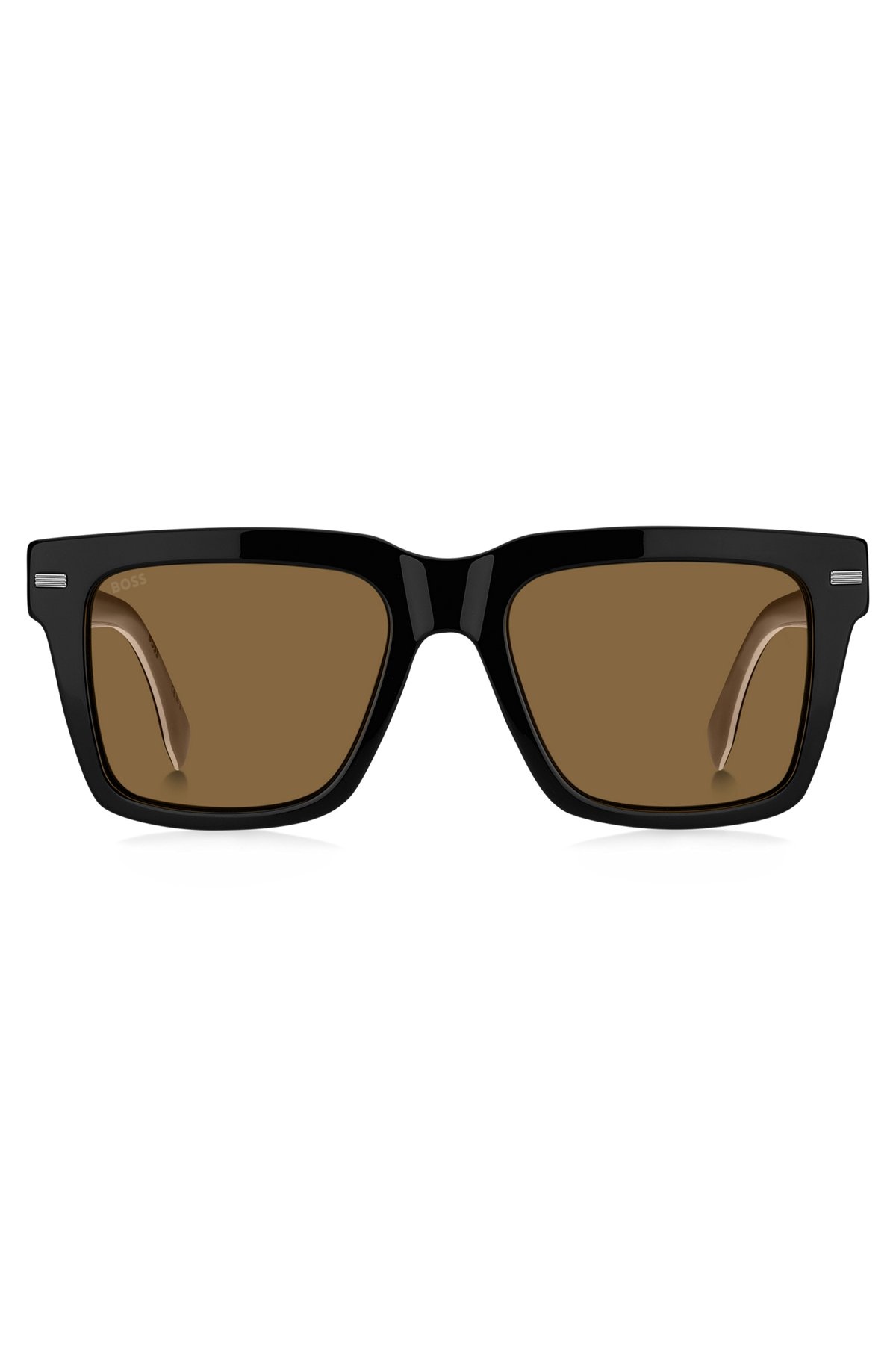 BLACK BIO-ACETATE SUNGLASSES WITH LARGE TEMPLE LOGO - 3