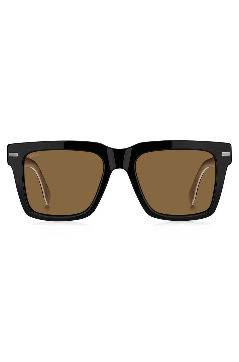 BLACK BIO-ACETATE SUNGLASSES WITH LARGE TEMPLE LOGO 3