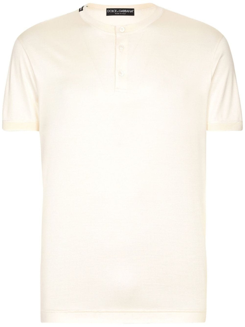 round-neck silk T-shirt 1