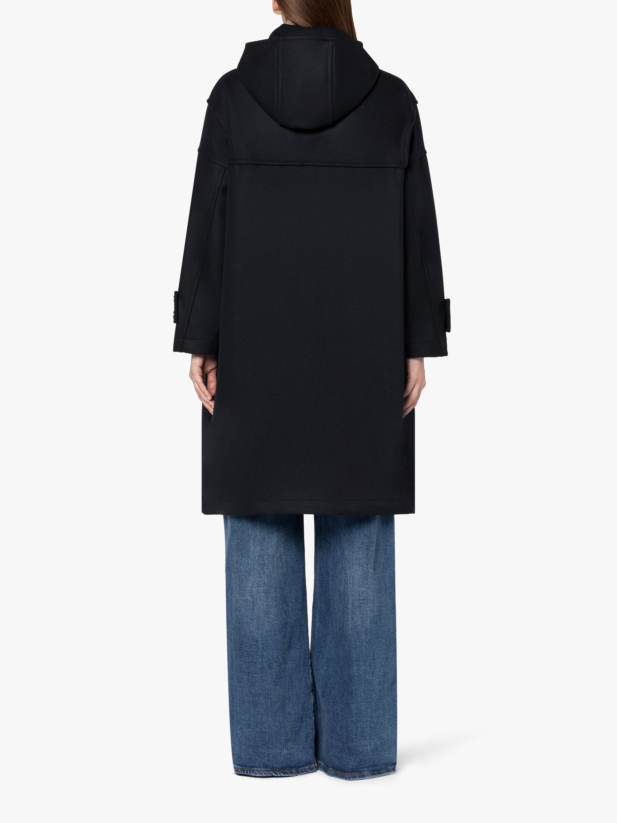 HUMBIE NAVY WOOL DUFFLE COAT - 4