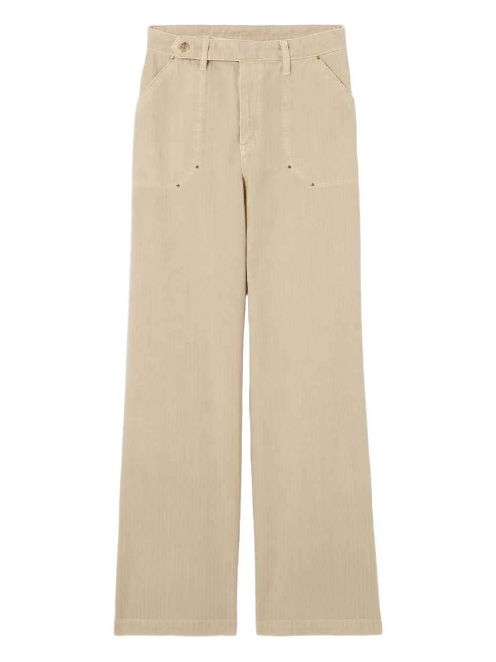 herringbone straight-leg jeans - 1