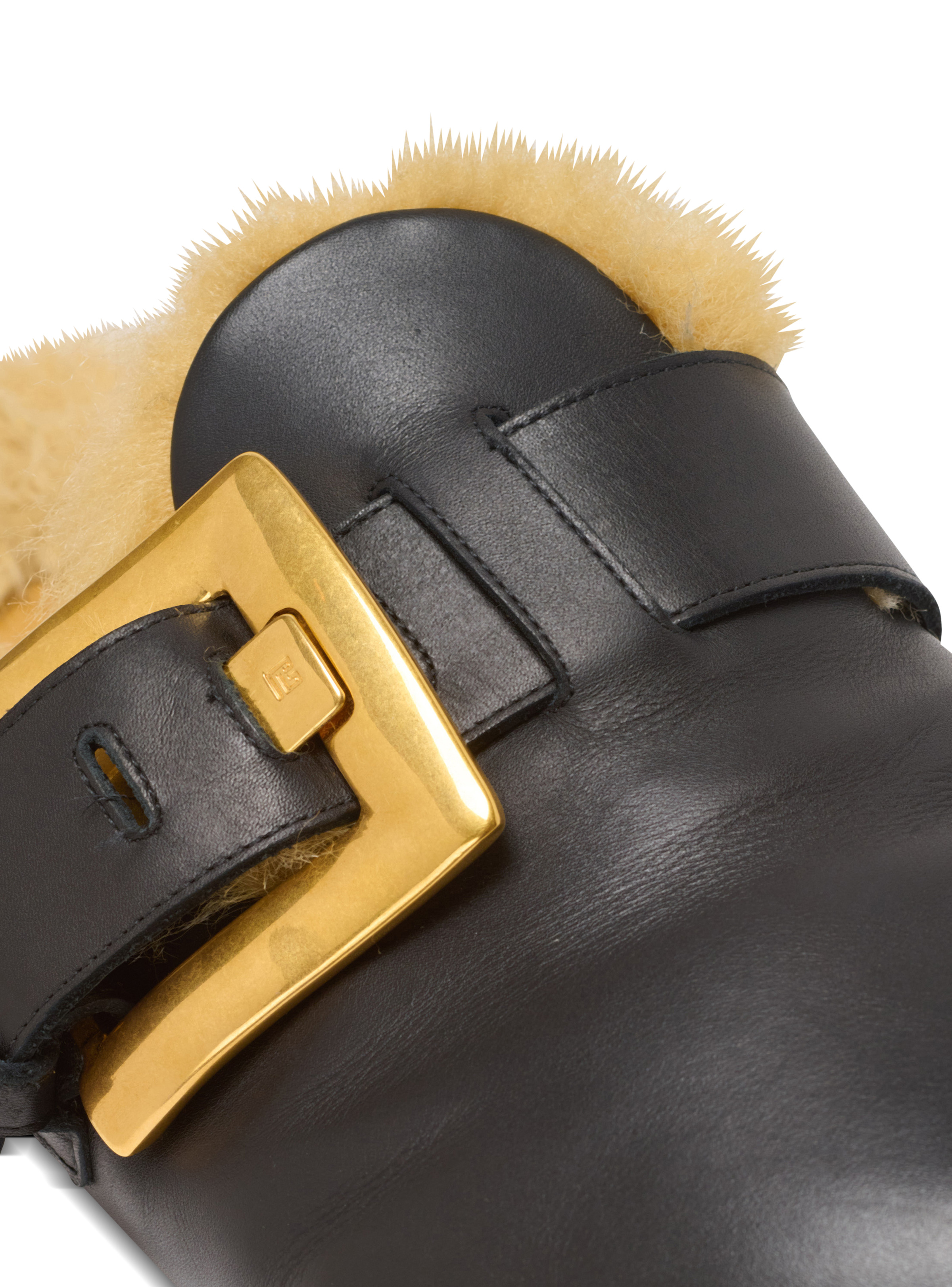 Faux fur-lined mules - 6