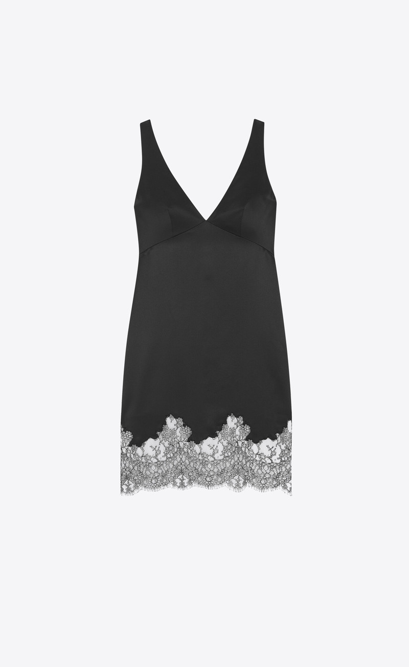 laced dress in crepe satin 1