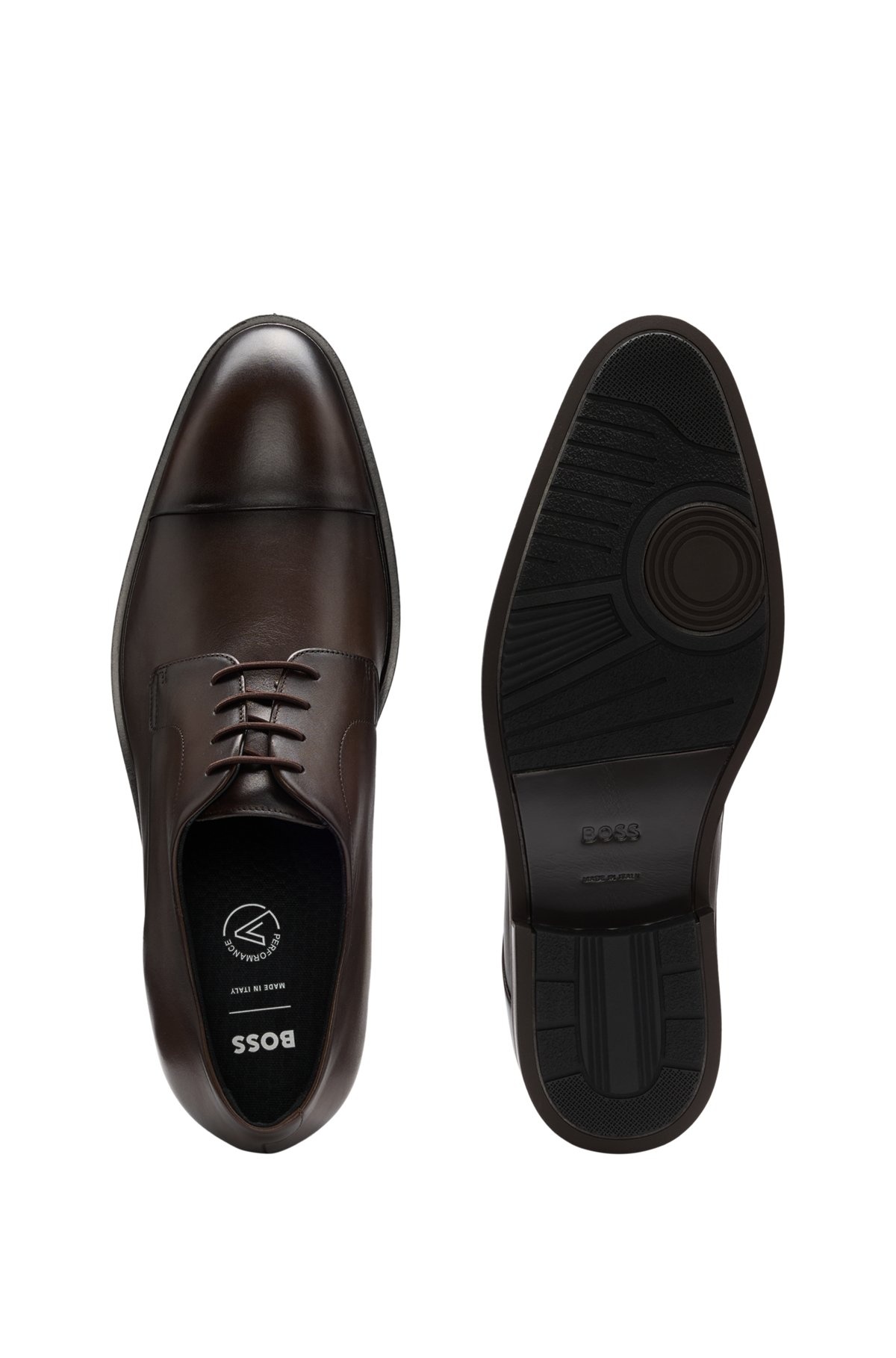 LEATHER DERBY SHOES WITH CAP TOE - 4