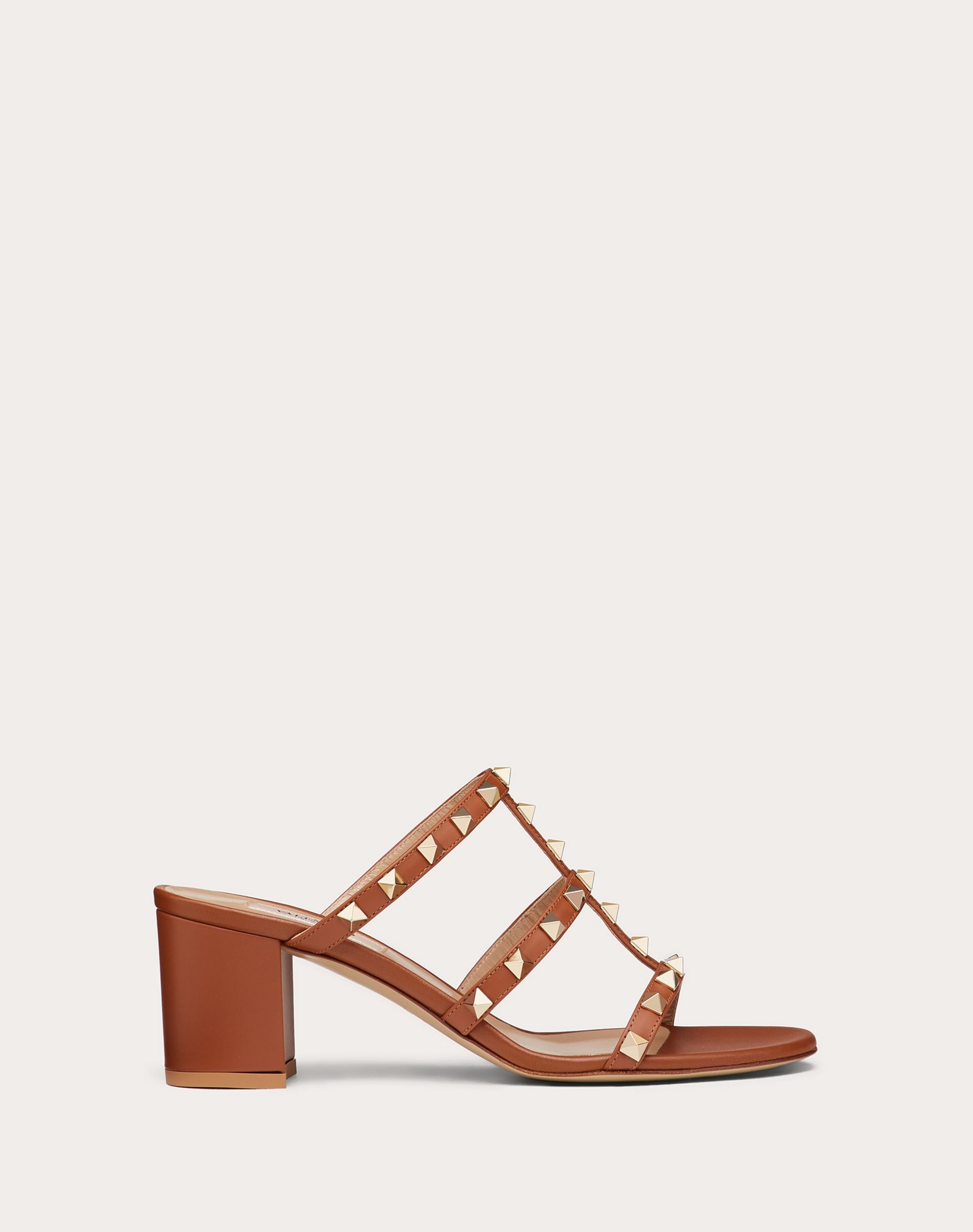 Rockstud Calfskin Leather Slide Sandal 60 mm - 1