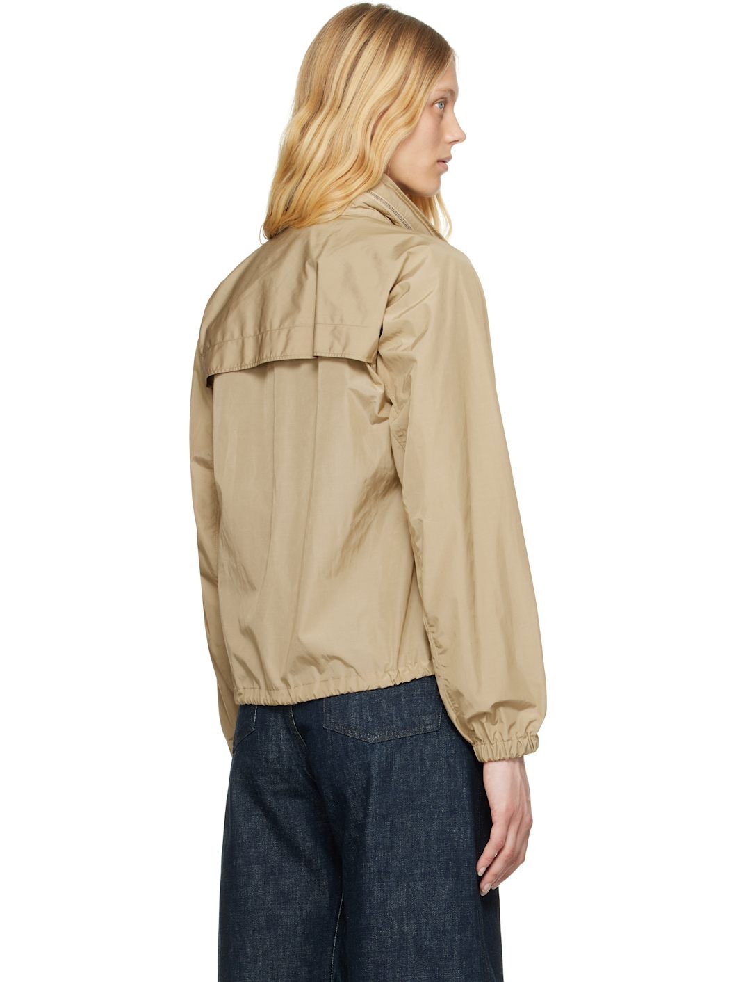 Beige Nylon Cotton Jacket - 3