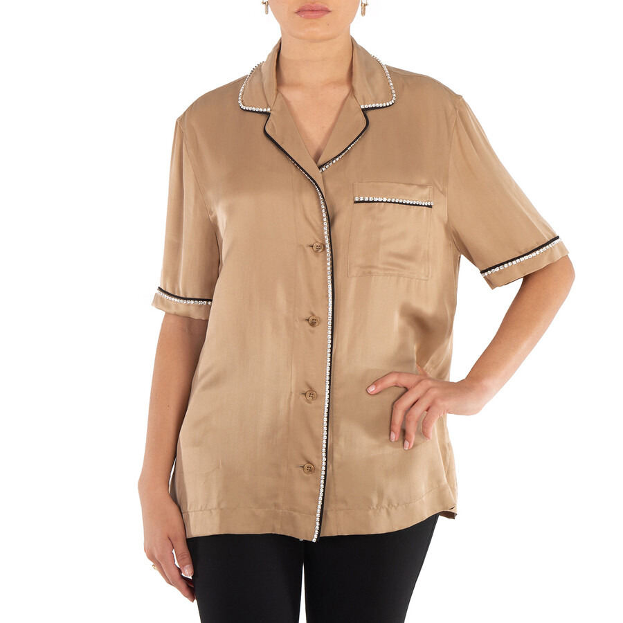 Burberry Camel Tierney Bowling Pajama Shirt - 3
