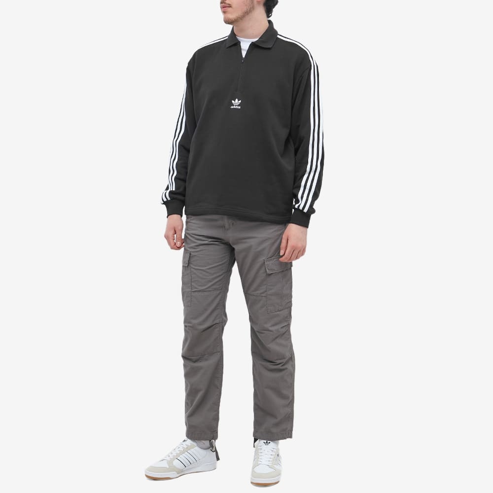 Adidas Long Sleeve 3 Stripe Polo - 4