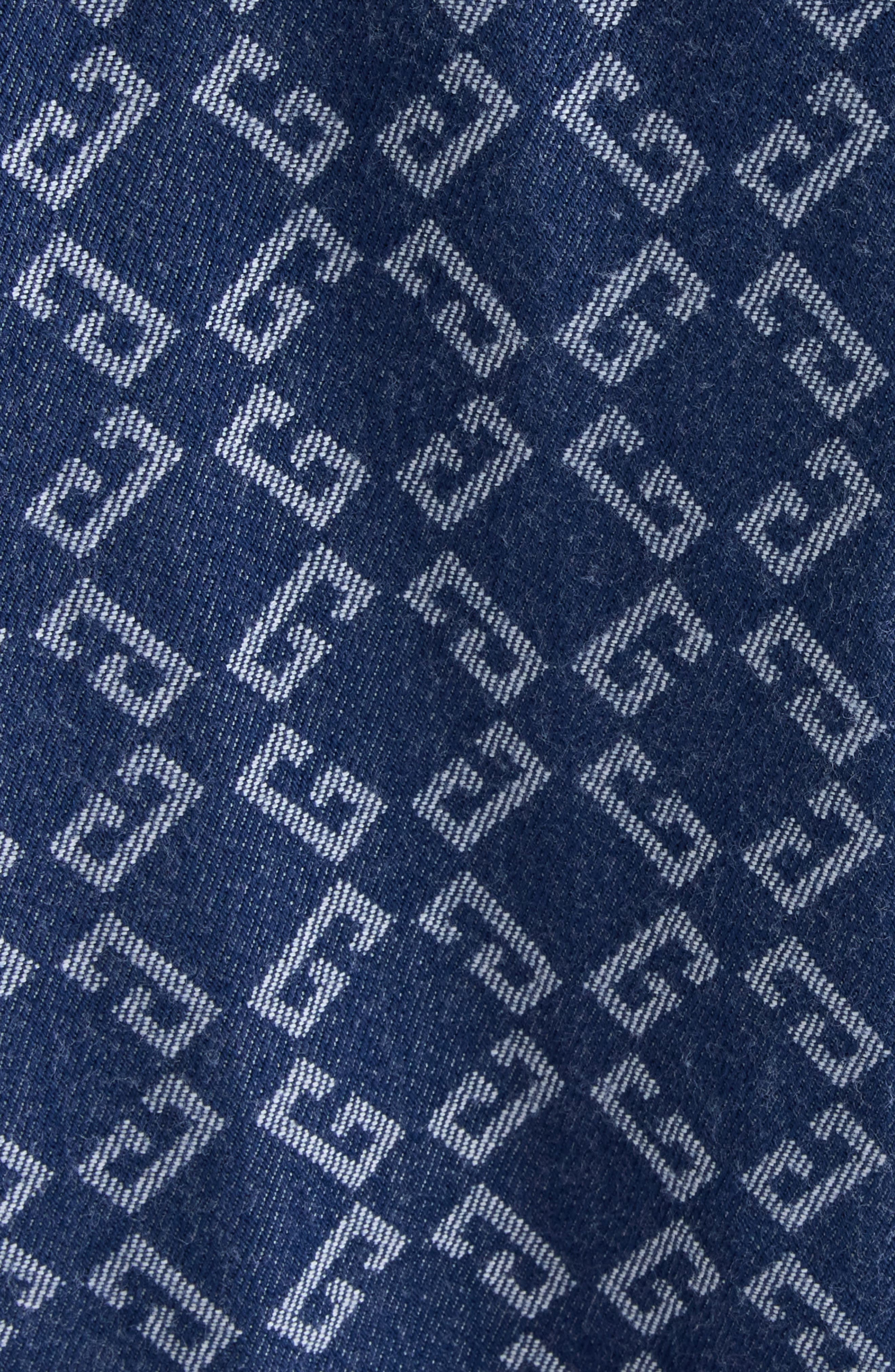 Givenchy Monogram 72 Jacquard Denim Mini Shirtdress in Denim Blue at Nordstrom - 5
