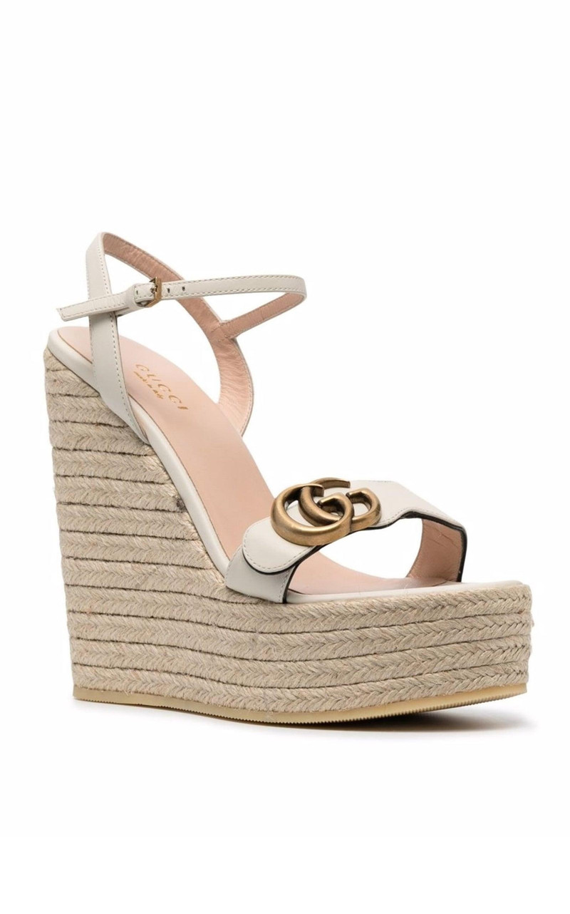 Leather Wedge Espadrille Sandals 3