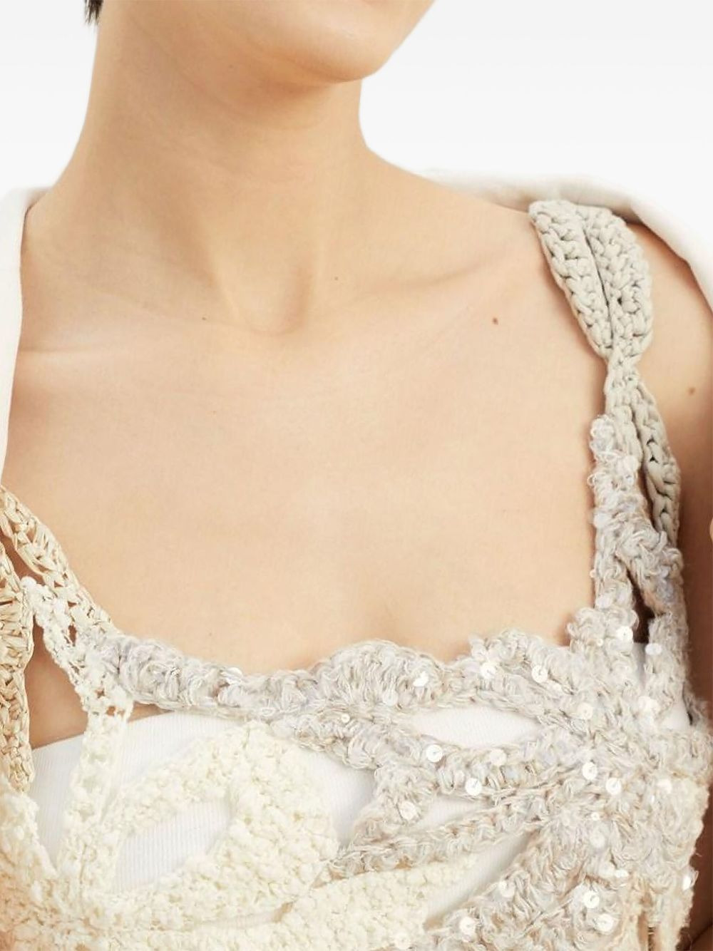 sequin-embellished crochet sweater - 5