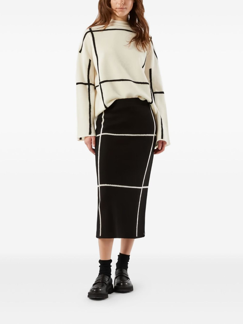 Max Mara grid-pattern midi skirt outlook