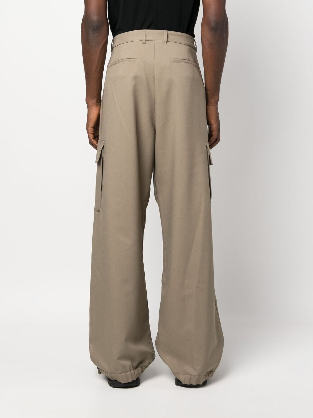 Ow Emb Drill wide-leg cargo trousers - 4