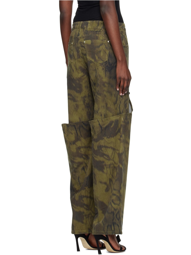 Khaki Pattern Denim Trousers 3