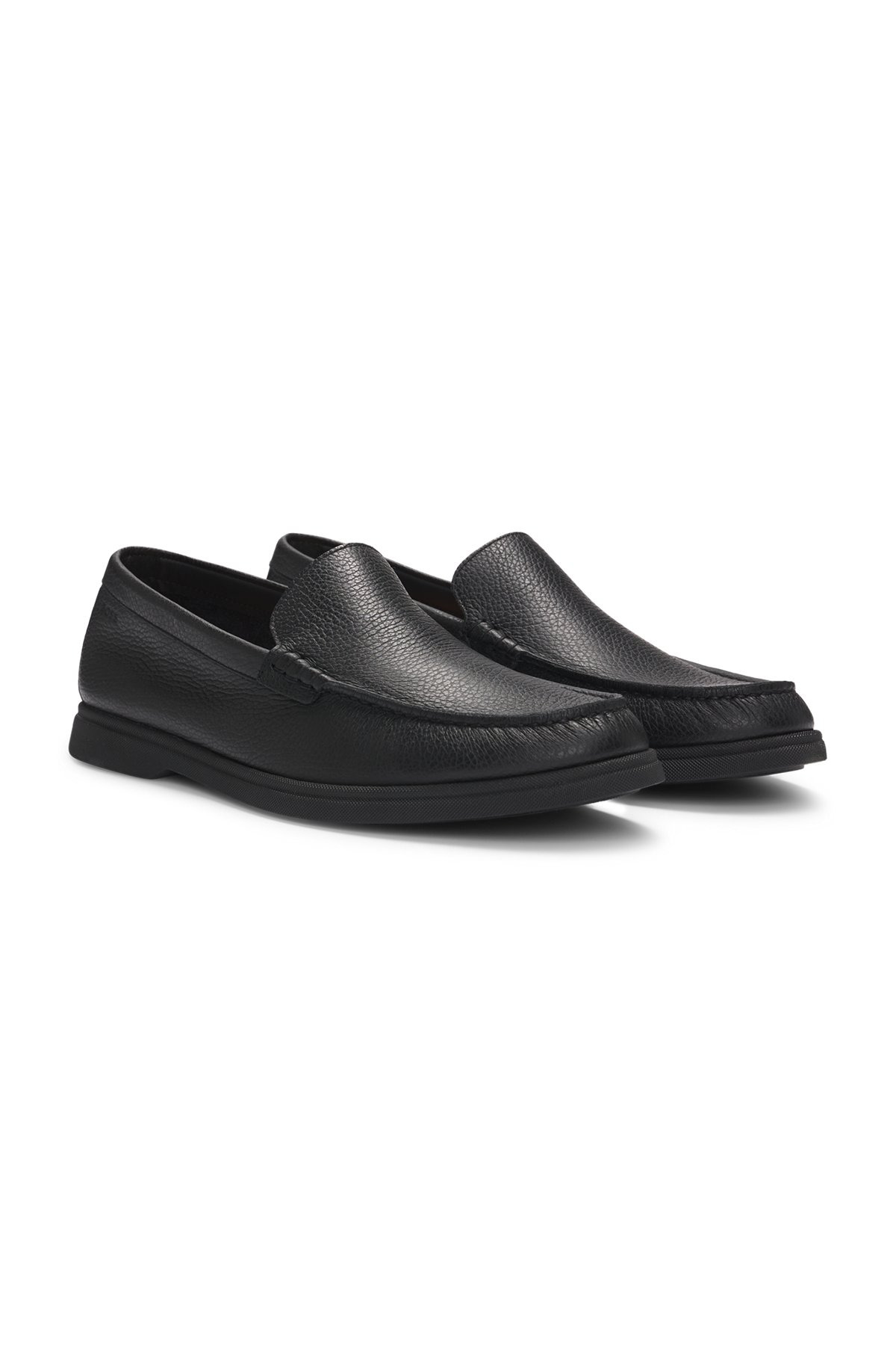 TUMBLED-LEATHER MOCCASINS WITH LOGO DETAIL - 2