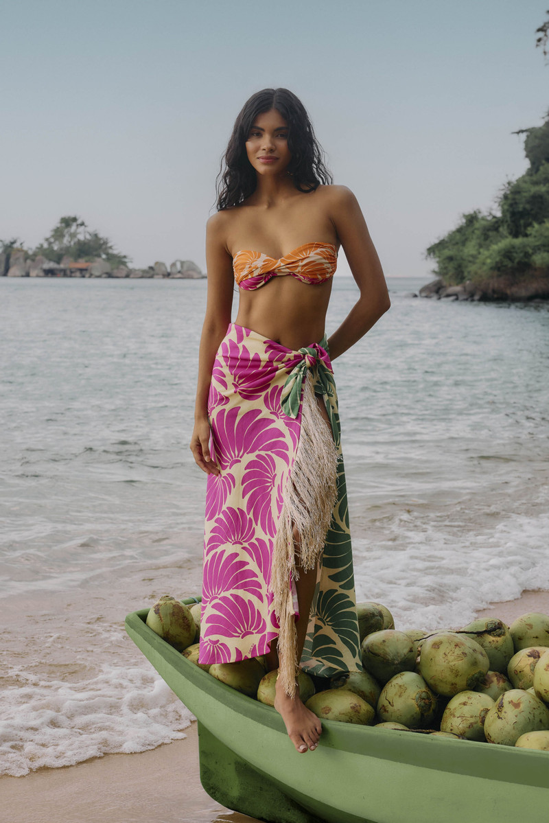 FARM RIO Banana Wings Midi Skirt outlook