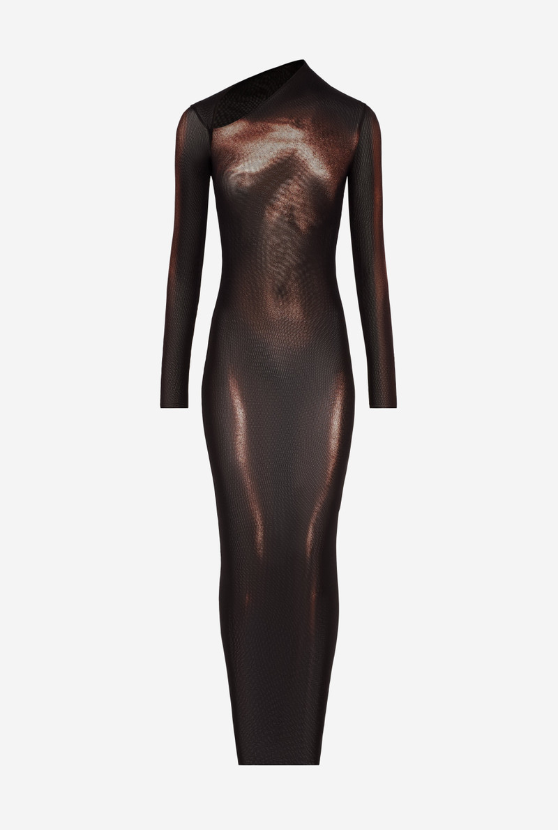 THE LONG BRONZE BODY DUST DRESS 5
