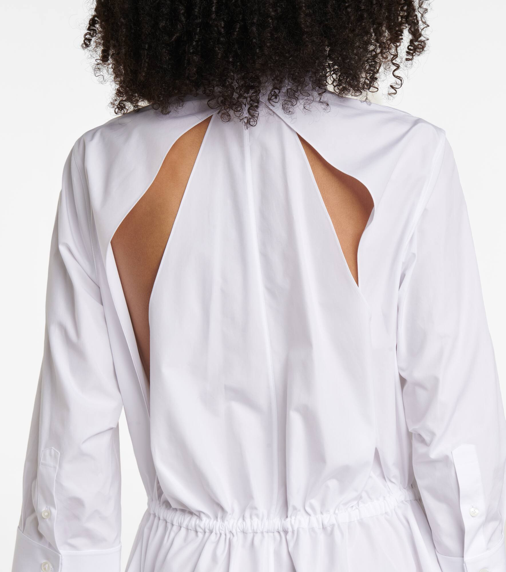 Tiered cutout cotton poplin shirt dress - 6