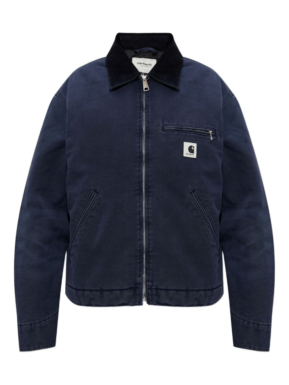 zip-fastening logo-patch jacket - 1