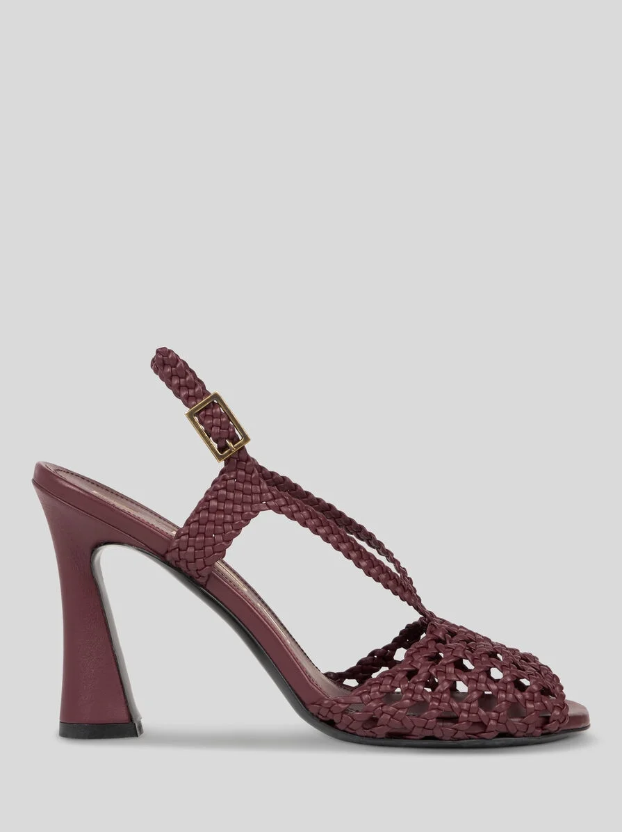 WOVEN HIGH-HEELED SANDALS - 1