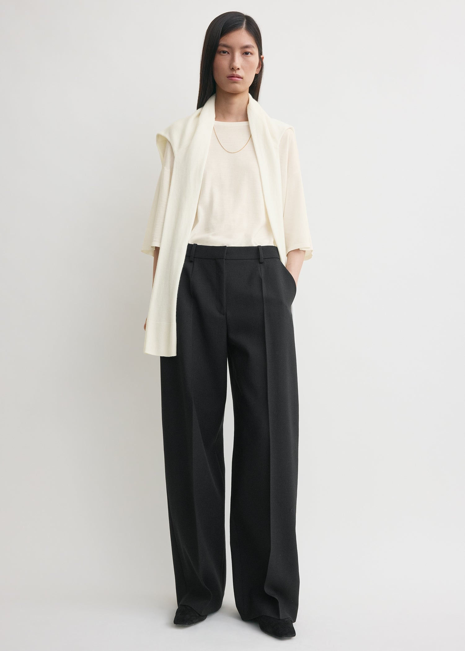 Wide tailored trousers black - 2