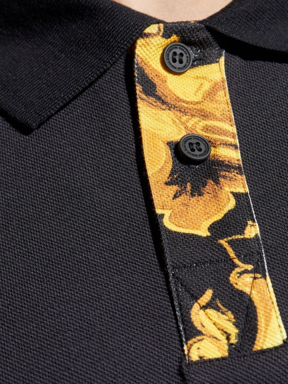 baroque-print panel polo shirt - 5