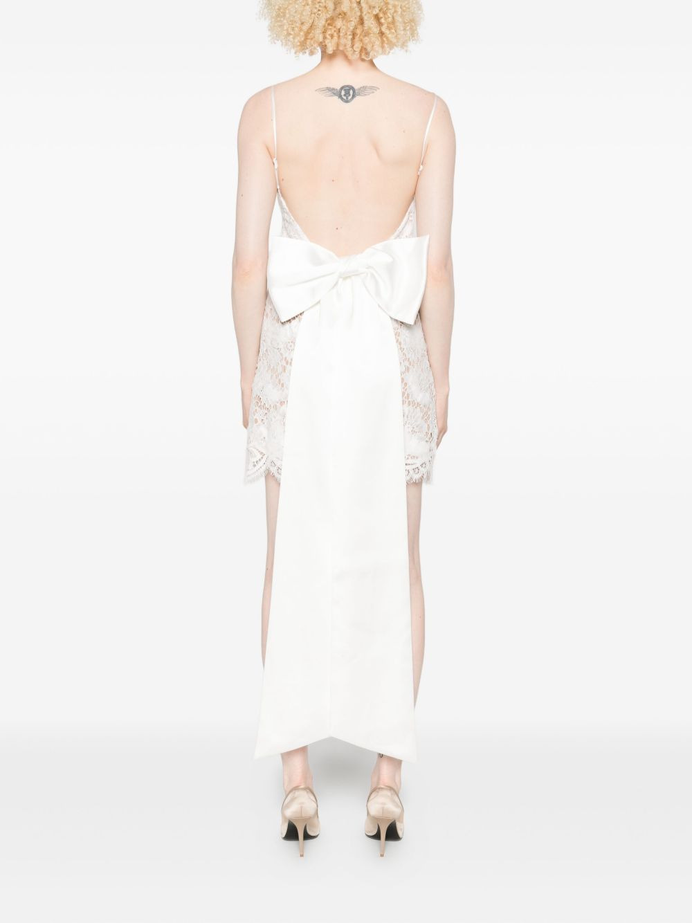 lace scalloped-hem dress - 4