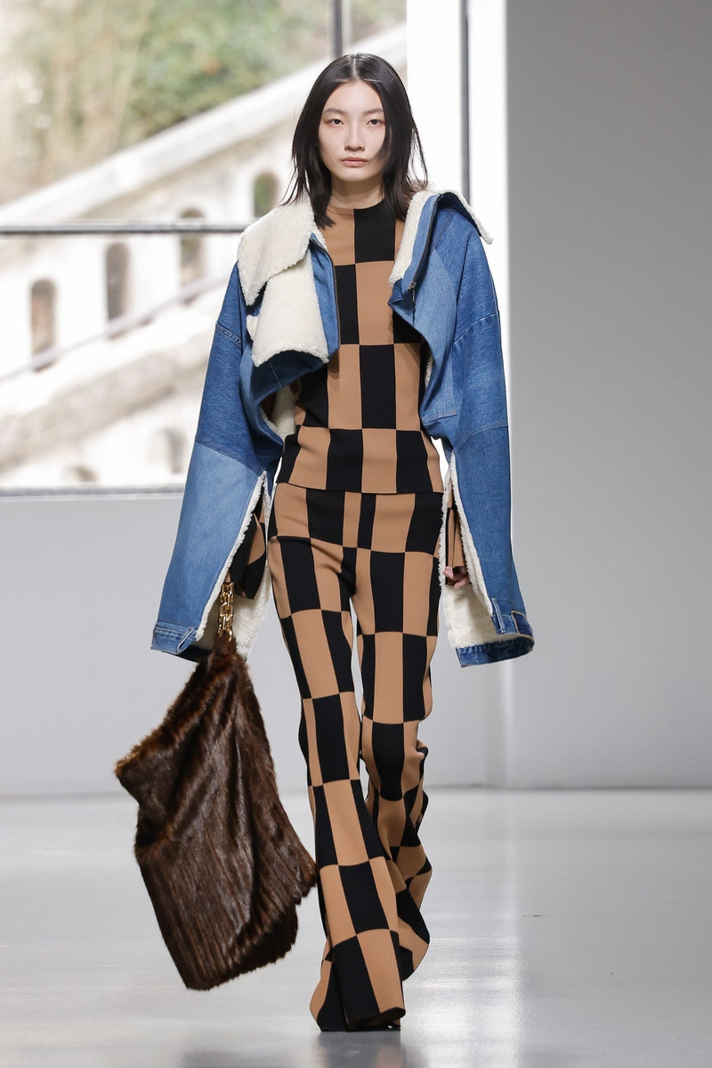 KNIT CHECK TOP BROWN BLACK 5